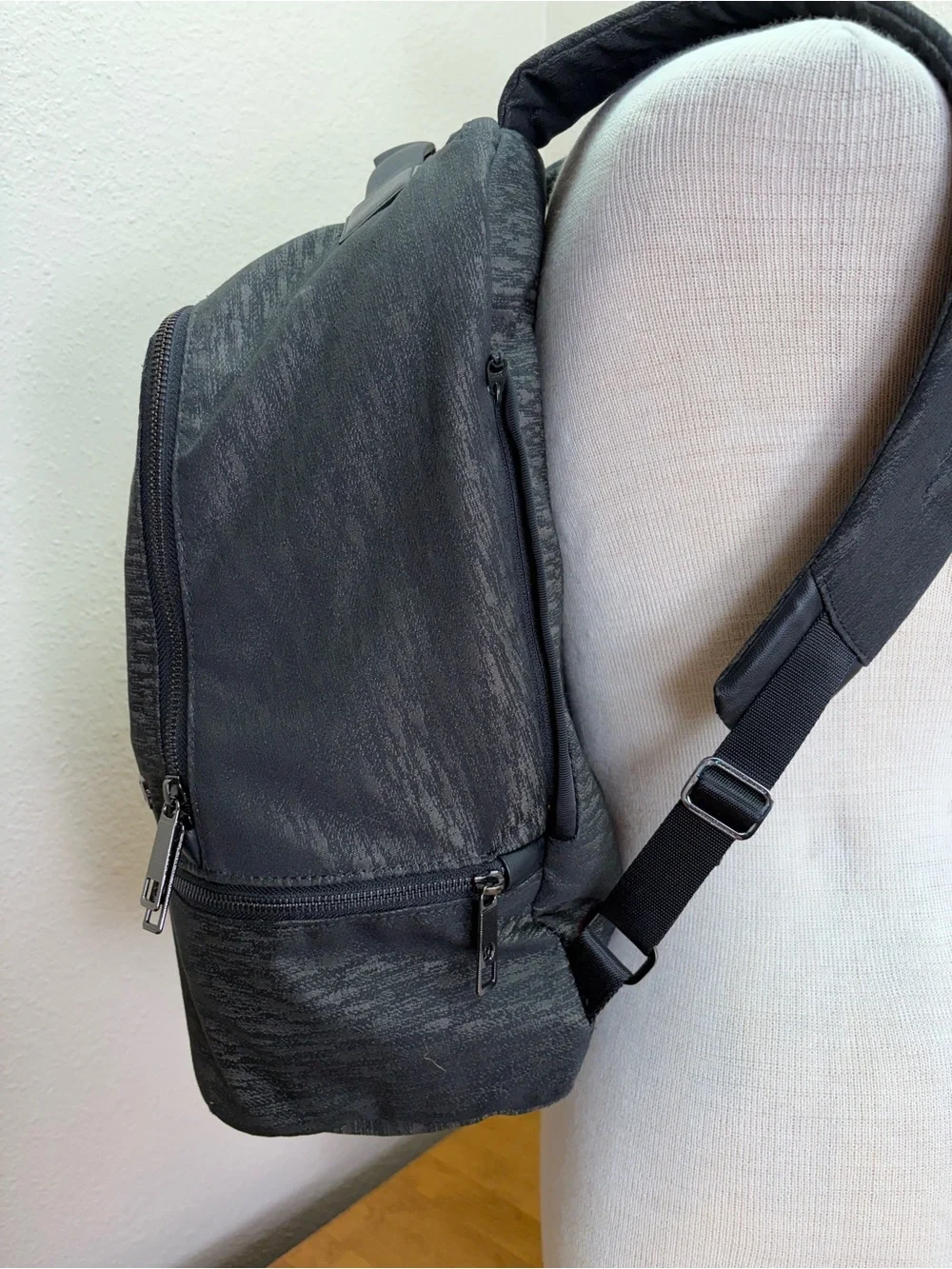 Lululemon City Adventurer Backpack Heathered Grey Black Orange Lining Laptop OS